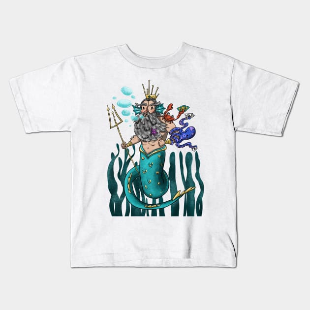 Poseidon Kids T-Shirt by dilemserbest